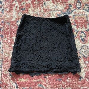 Free People Black Lace Mini Skirt | Size 2